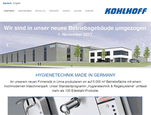 Tablet Screenshot of kohlhoff-hygiene.de